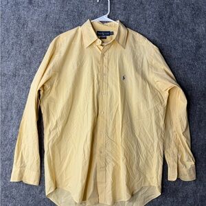 Ralph Lauren Men’s 16.5/34 Yarmouth Shirt Yellow Long Sleeve 100% Cotton